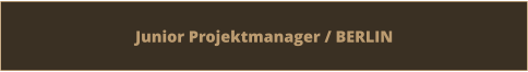 Junior Projektmanager / BERLIN